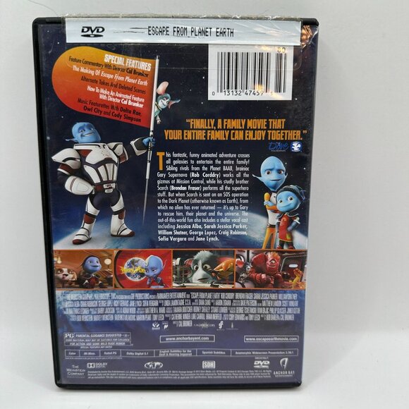 Escape From Planet Earth DVD PG Brendan Fraser Anchor Bay Animated Adventure - Picture 2 of 3